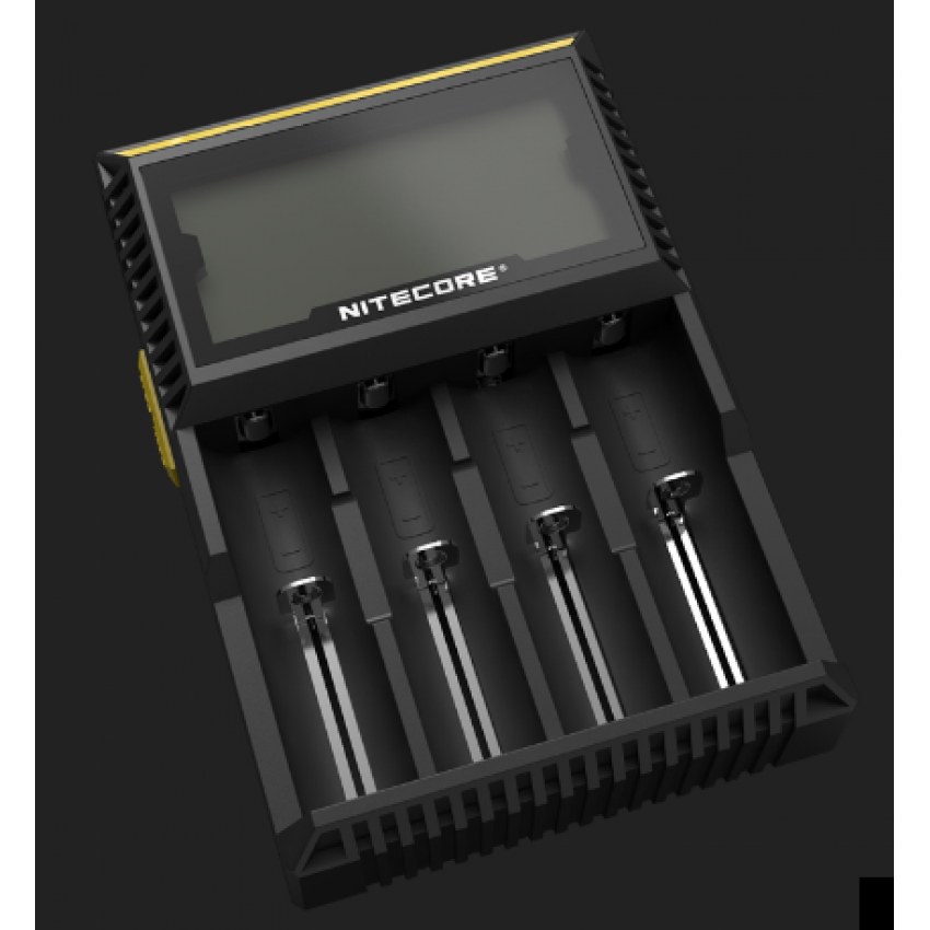 NITECORE D4 4 Slot Smart Battery Charger for Li-ion, IMR, LiFePO4 26650 18650 18350 16340 RCR123 14500 Ni-MH Ni-Cd AA AAA AAAA C Batteries
