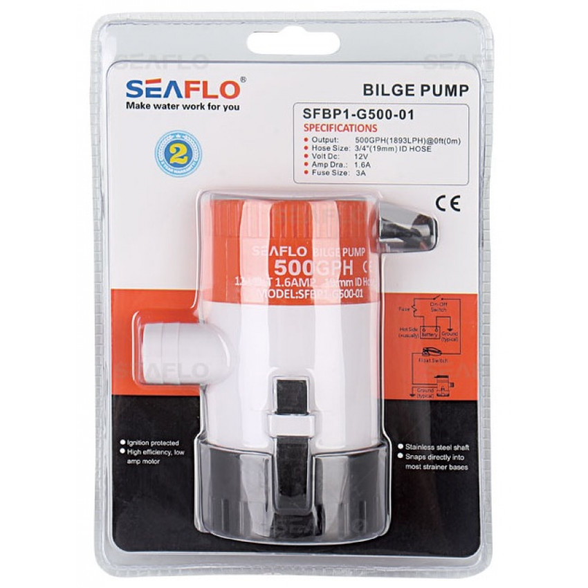 SEAFLO Non-Automatic Bilge Pumps 01 Series 12v, 500gph