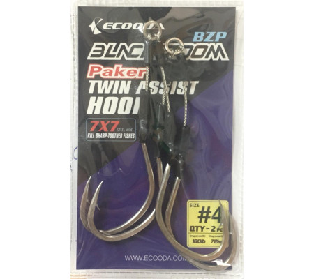 Ecooda Black Zoom Paker Twin Assist Hook BZP #4