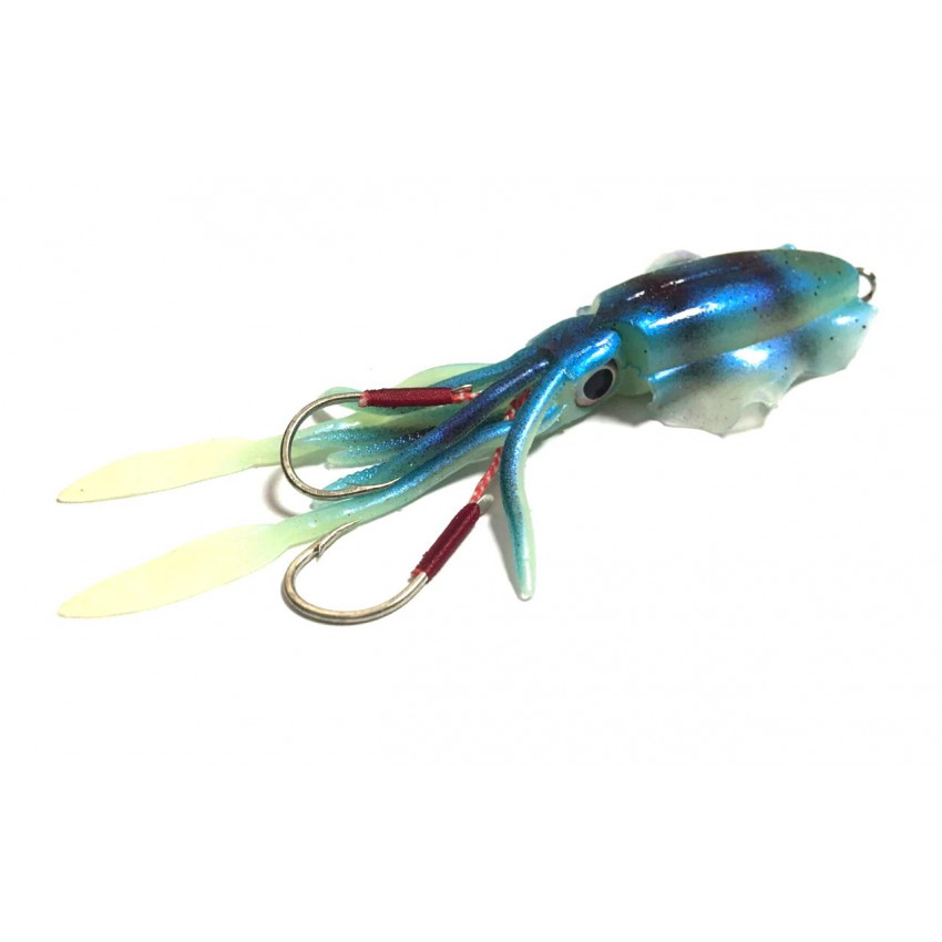 SQUID BAIT WITH WEIGHT AND ASSIST HOOKS BLUE 60GRAM