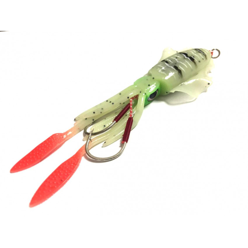 SQUID BAIT WITH WEIGHT AND ASSIST HOOKS WHITE 60GRAM